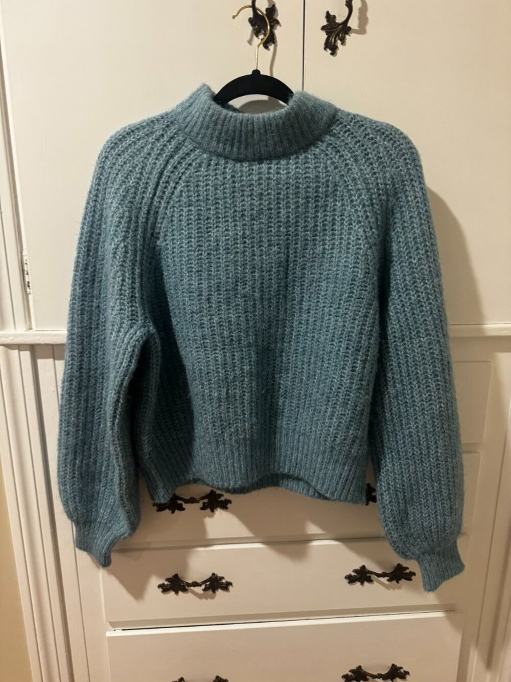 Chunky blue knit sweater - Small